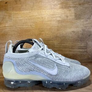 Nike Air VaporMax 2021 Flyknit Womens Sz 8 Running Shoes Sneakers Pure Platinum